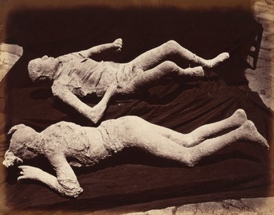 Menselijke afgietsels, Pompeii, ca. 1870 (foto) door Giorgio Sommer