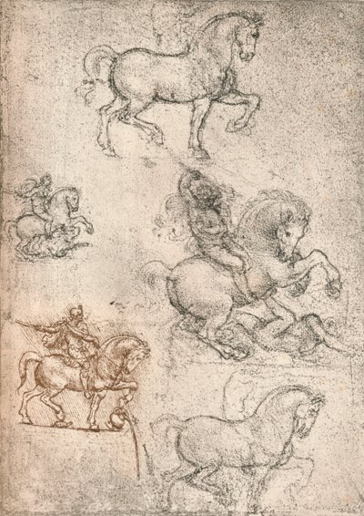 Studie voor het Sforza-monument, c1482-c1499 1883 door Leonardo da Vinci