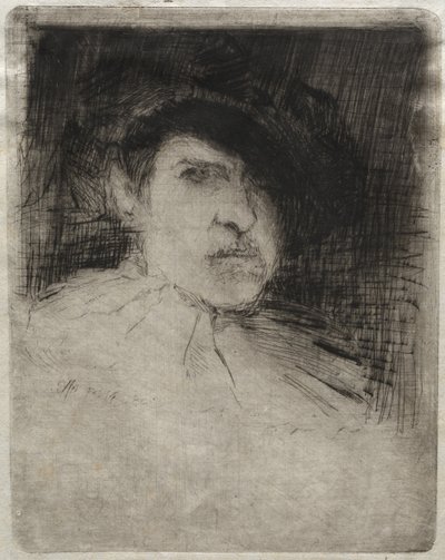 Zelfportret in kostuum, 1880 door Otto H. Bacher