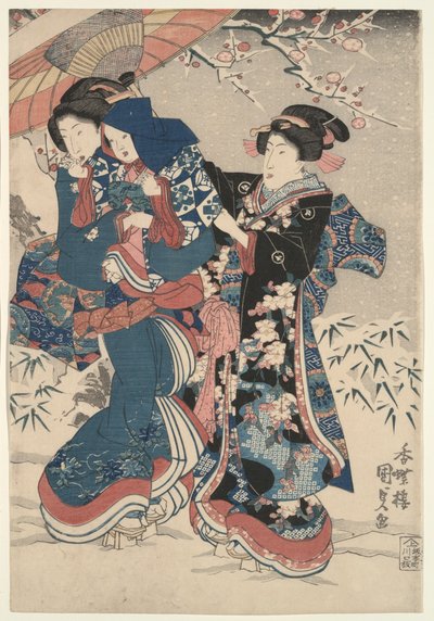 Sneeuwgevecht door Utagawa Kunisada