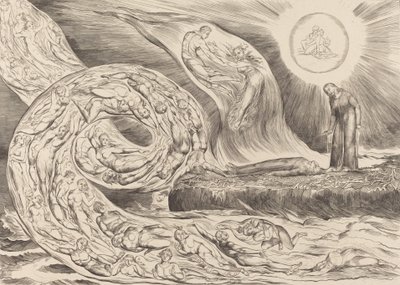 De Cirkel van de Wellustigen: Paolo en Francesca door William Blake